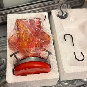 Star Hummingbird Feeder Garden Decoration Glass Red and Yellow